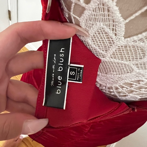 NWOT Velvet Red Mini Dress - Picture 7 of 9